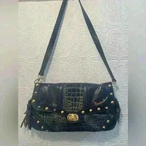 Braccialini Italian Designer Genuine Leather and Hyde Gold  Accents Purse